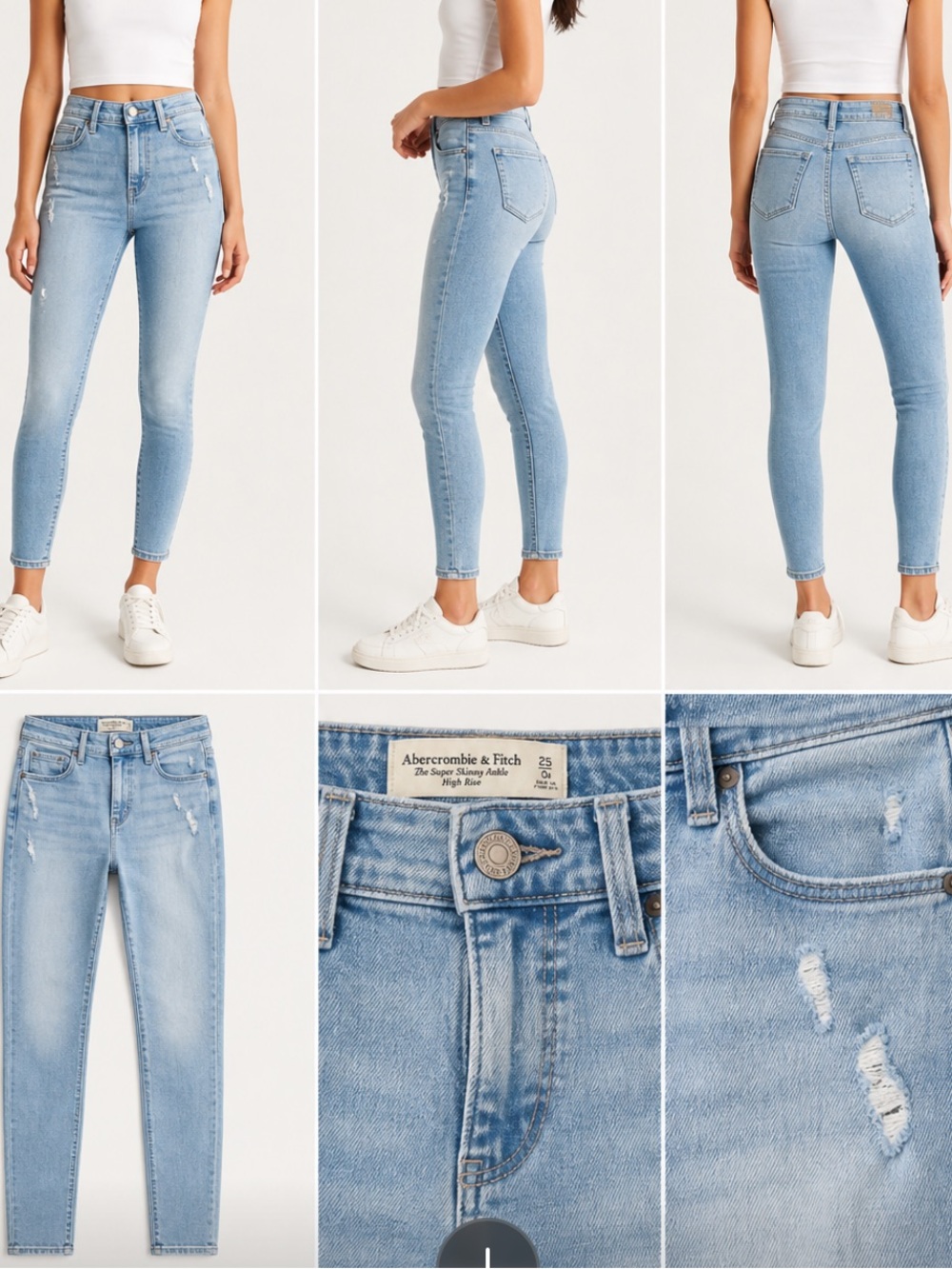 Abercrombie & Fitch High Rise Super Skinny Ankle Jeans